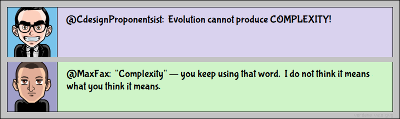 evolution can't produce complexity