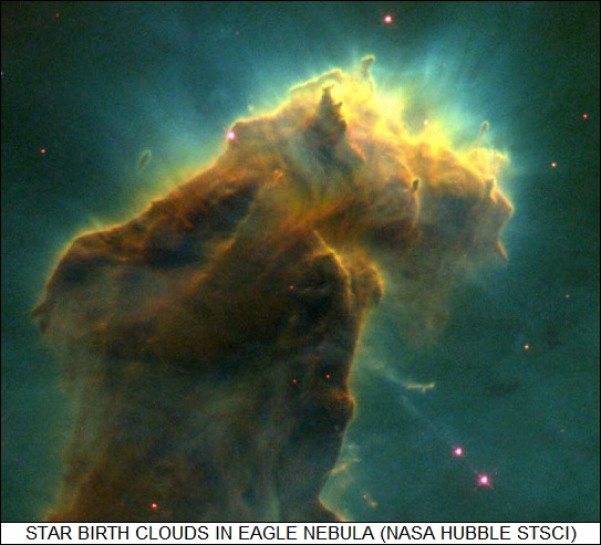 star birth clouds in Eagle Nebula