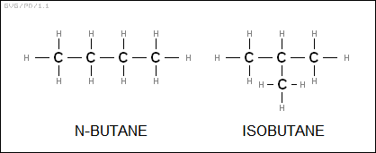n-butane, isobutane