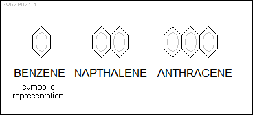 benzene, napthalene, anthracene