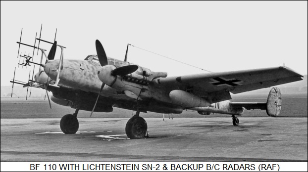 Lichtenstein SN-2 & backup B/C radars on Bf 110