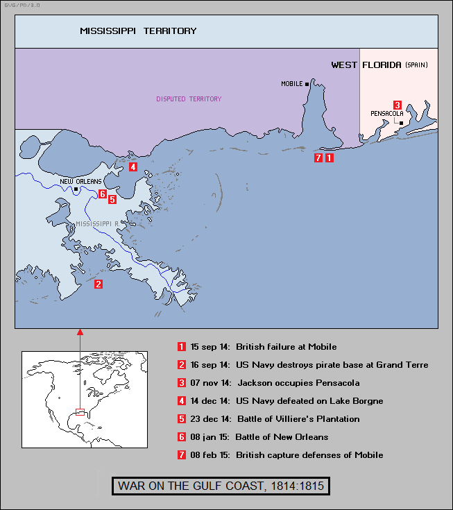 the war on the Gulf Coast, 1814:1815
